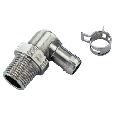 Rotary Elbow Barb Fitting for 10mm (3/8in) ID, 3/8 NPT