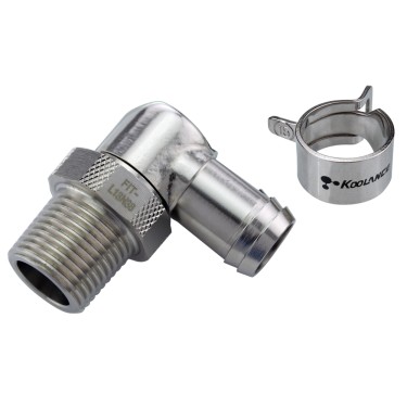 Rotary Elbow Barb Fitting for 13mm (1/2in) ID, 3/8 NPT