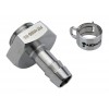Barb Fitting for ID 06mm (1/4in), Stainless Steel, G 1/4 BSPP