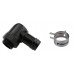 Rotary Elbow Barb Fitting for ID 10mm (3/8in) *Black*, G 1/4 BSPP