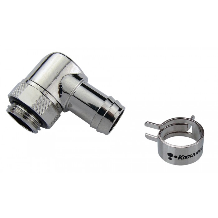 Koolance G1/4 Barb Fitting for Soft Tubing with ID 13mm 1/2in 4-Pack Nickel 