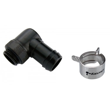 Rotary Elbow Barb Fitting for ID 13mm (1/2in) *Black*, G 1/4 BSPP