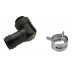 Rotary Elbow Barb Fitting for ID 13mm (1/2in) *Black*, G 1/4 BSPP