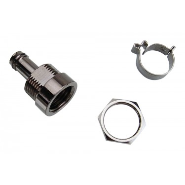 Barb Fitting With Panel Mount Threaded Socket for ID 06mm (1/4in), G 1/4 BSPP