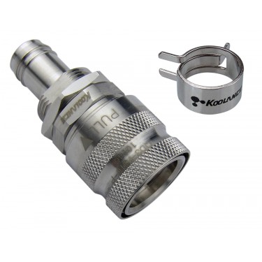 QD3 Female Quick Disconnect No-Spill Coupling, Panel Barb for ID 10mm (3/8in)