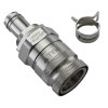 QD3 Female Quick Disconnect No-Spill Coupling, Panel Barb for ID 10mm (3/8in)