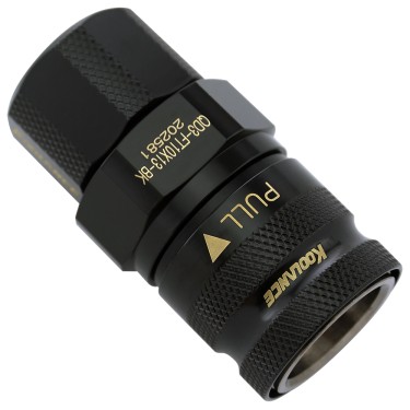 QD3 Female Quick Disconnect No-Spill Coupling, Compression for 10mm x 13mm (3/8in x 1/2in) *Black*