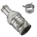 QD3 Female Quick Disconnect No-Spill Coupling, Panel Barb for ID 13mm (1/2in)