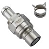 QD3 Male Quick Disconnect No-Spill Coupling, Panel Barb for ID 10mm (3/8in)