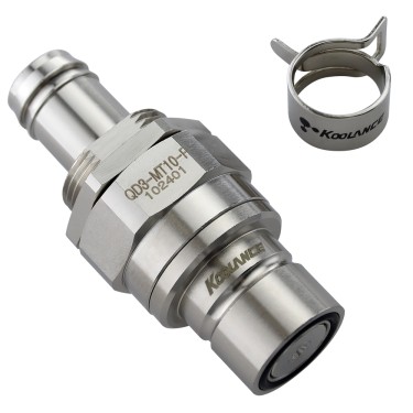 QD3 Male Quick Disconnect No-Spill Coupling, Panel Barb for ID 10mm (3/8in)