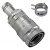 QD3H Female Quick Disconnect No-Spill Coupling, Panel Barb for ID 10mm (3/8in), Stainless Steel