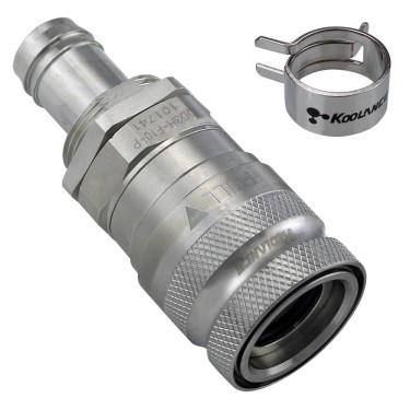 QD3H Female Quick Disconnect No-Spill Coupling, Panel Barb for ID 10mm (3/8in)