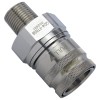 QD4 Female Quick Disconnect No-Spill Coupling, Male Threaded, 3/8 NPT