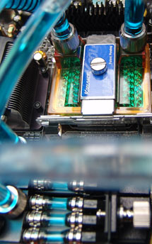 Water cooling system close up